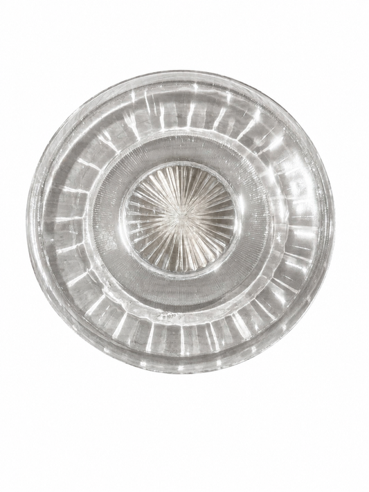 Vintage dessertassiett i klart glas